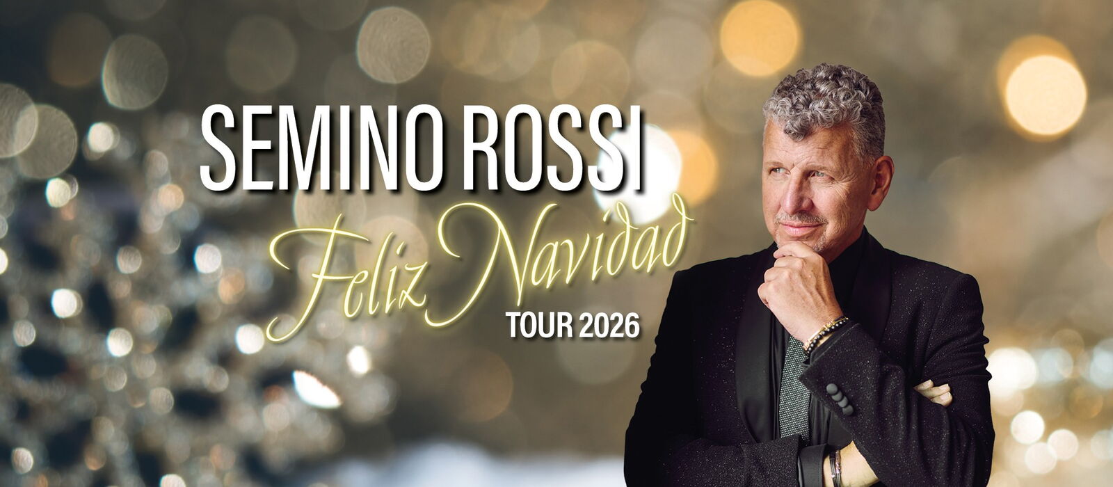 Semino Rossi vor weihnachtlichem Hintergrund