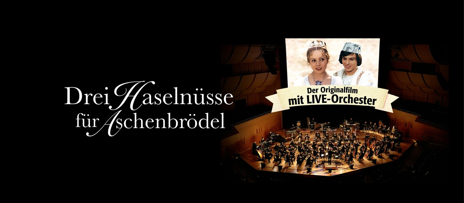 Drei Hasennüsse für Aschenbrösel, MUK Lübeck Protagonisten und Orchester auf der Bühne