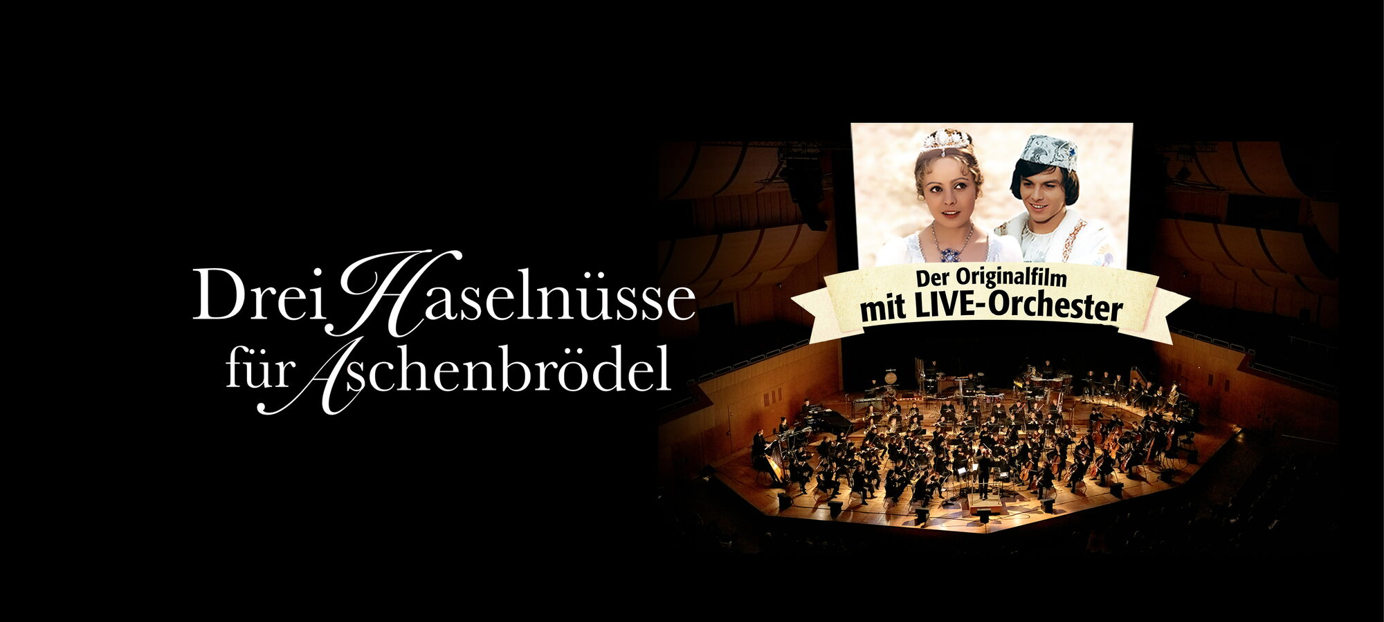 Drei Hasennüsse für Aschenbrösel, MUK Lübeck Protagonisten und Orchester auf der Bühne